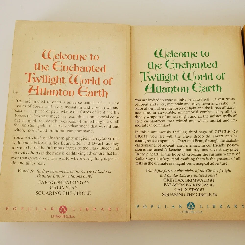 Circle of Light Niel Hancock 3 Book Lot Fantasy Greyfax Grimwald Calix Stay 1977